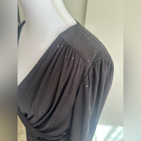 DKNY Black Long Sleeve Wrap Dress - Picture 9 of 15